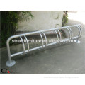 Floor-mounted steel bicycle parking rack